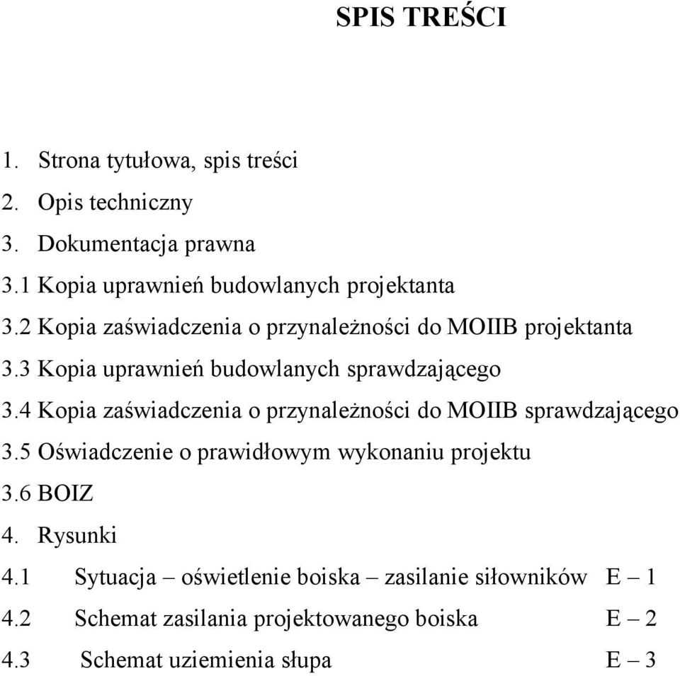 3 Kopia uprawnień budowlanych sprawdzającego 3.4 Kopia zaświadczenia o przynależności do MOIIB sprawdzającego 3.