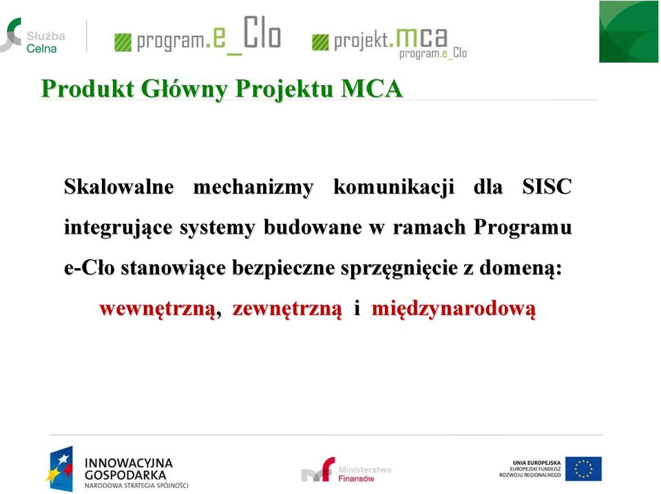 Programu e-cło stanowiące bezpieczne sprzęgni gnięcie z