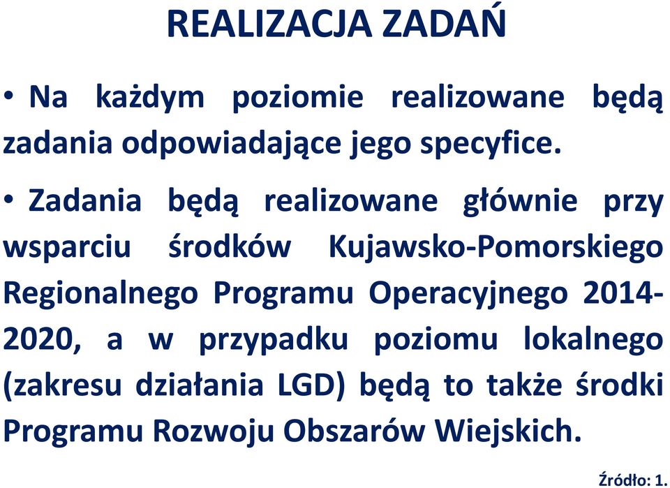 Zadania będą realizowane głównie przy wsparciu środków Kujawsko-Pomorskiego