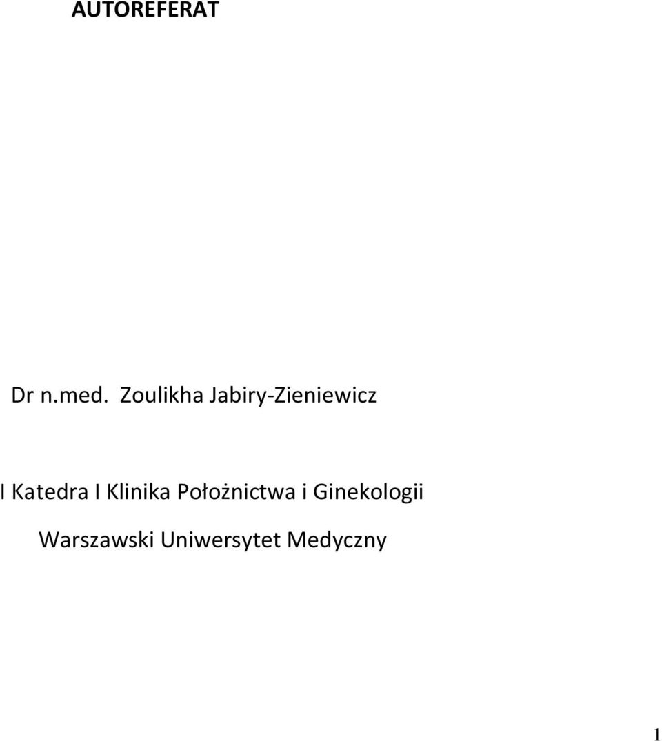 Katedra I Klinika Położnictwa i