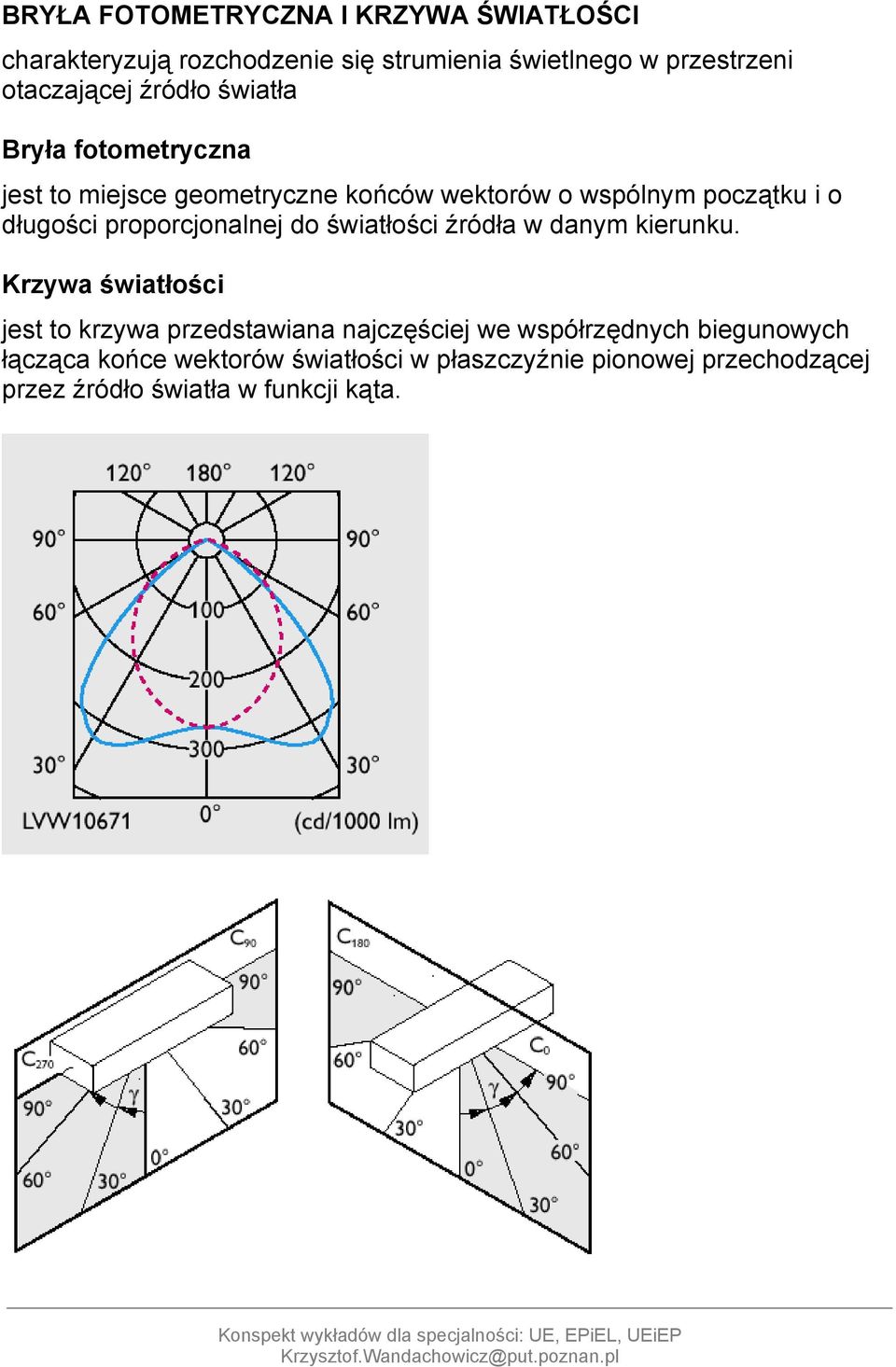 proporcjonalnej do światłości źródła w danym kierunku.