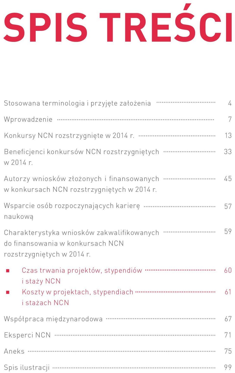 Wsparcie osób rozpoczynających karierę naukową Charakterystyka do finansowania w konkursach NCN rozstrzygniętych w 2014 r.