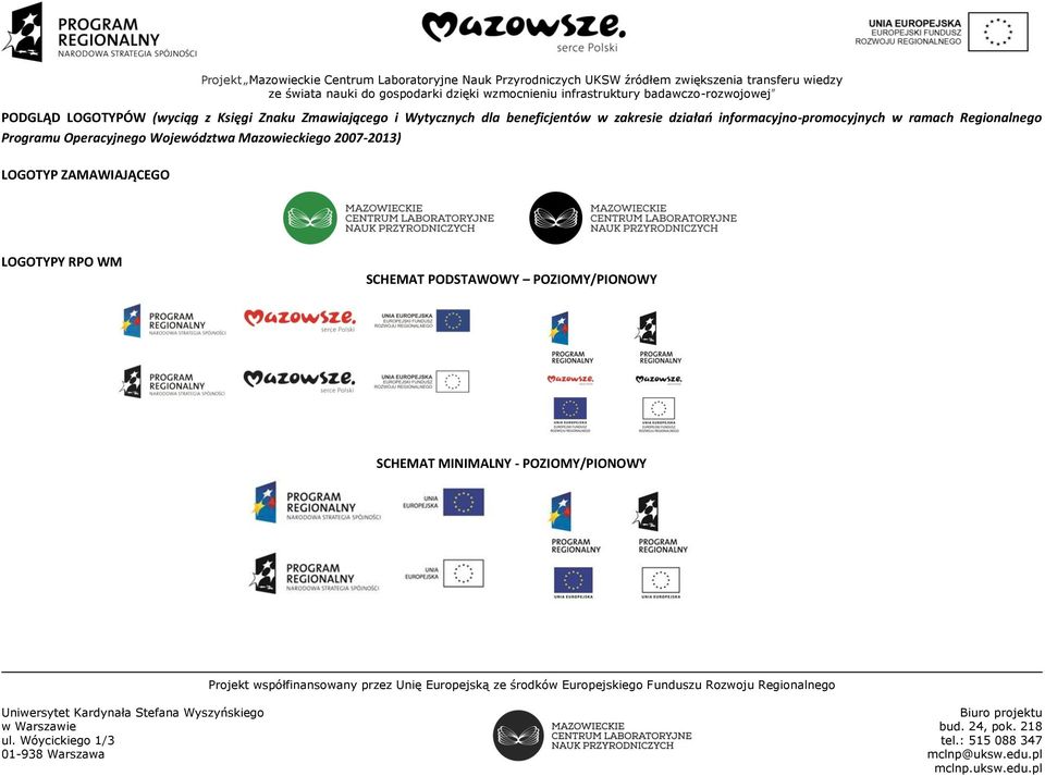 Regionalnego Programu Operacyjnego Województwa Mazowieckiego 2007-2013) LOGOTYP