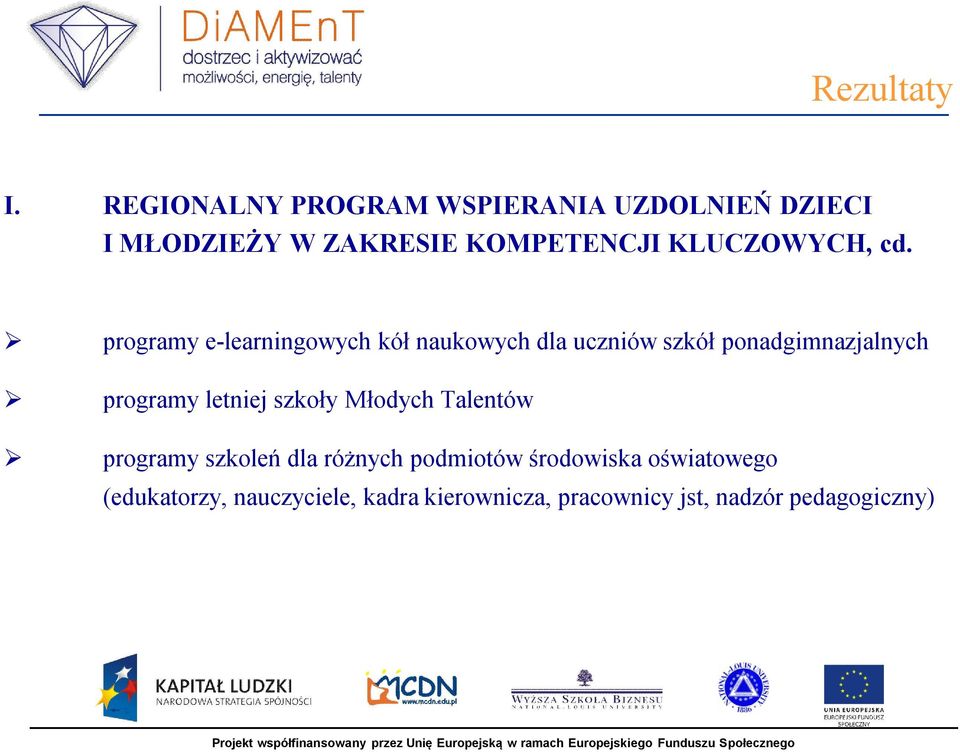 programy e-learningowych kół naukowych dla uczniów szkół ponadgimnazjalnych programy