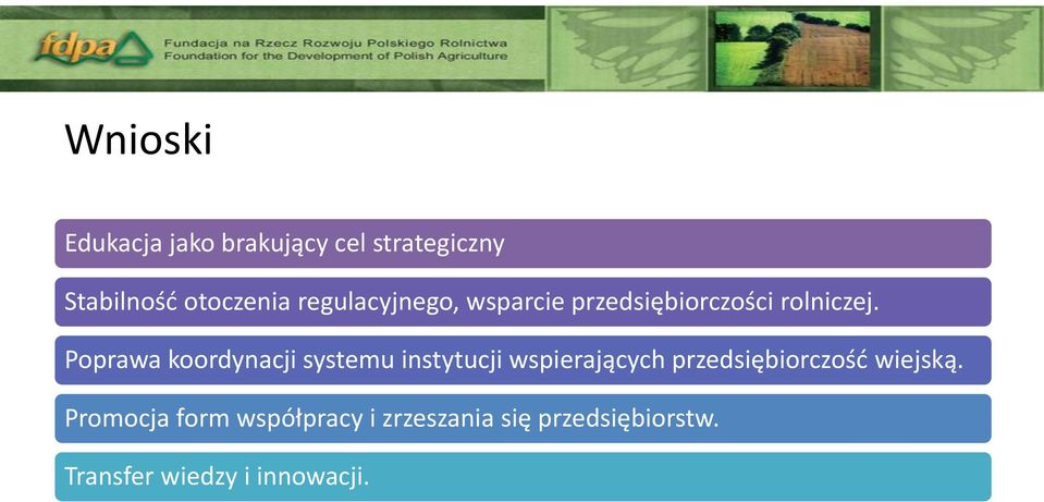 Poprawa koordynacji systemu instytucji wspierających przedsiębiorczość