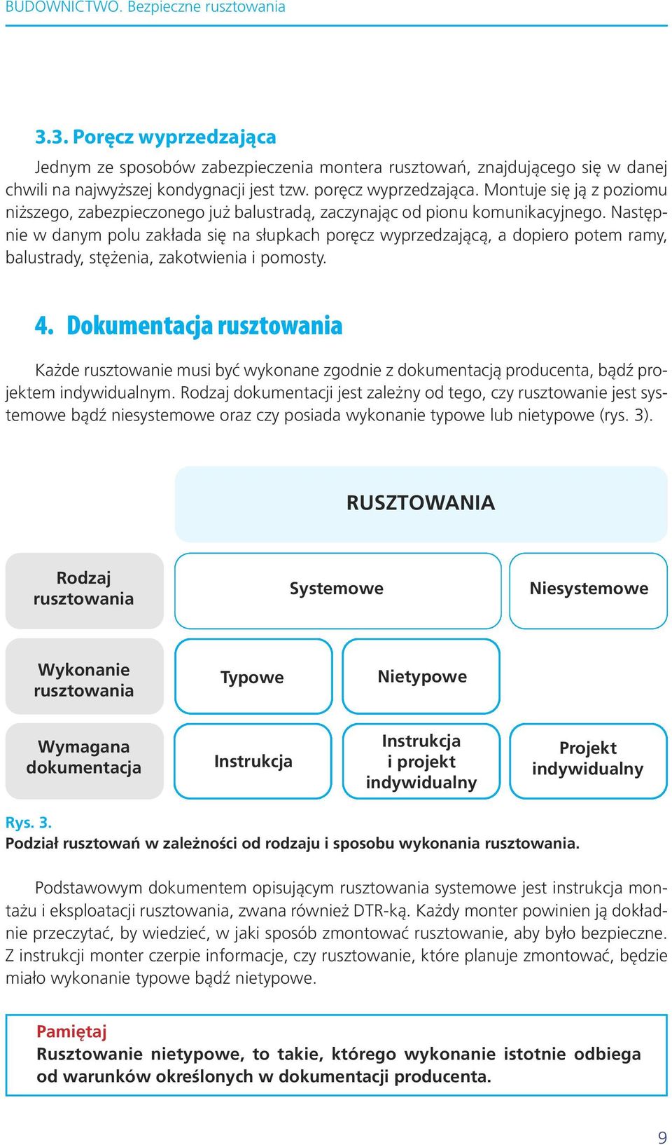Na stęp - nie w da nym po lu za kła da się na słup kach po ręcz wy prze dza ją cą, a do pie ro po tem ra my, ba lu stra dy, stę że nia, za ko twie nia i po mo sty. 4.