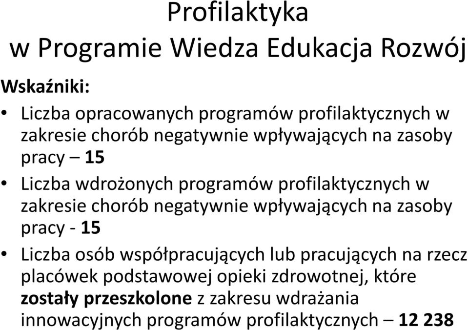 negatywnie wpływających na zasoby pracy -15 Liczba osób współpracujących lub pracujących na rzecz placówek