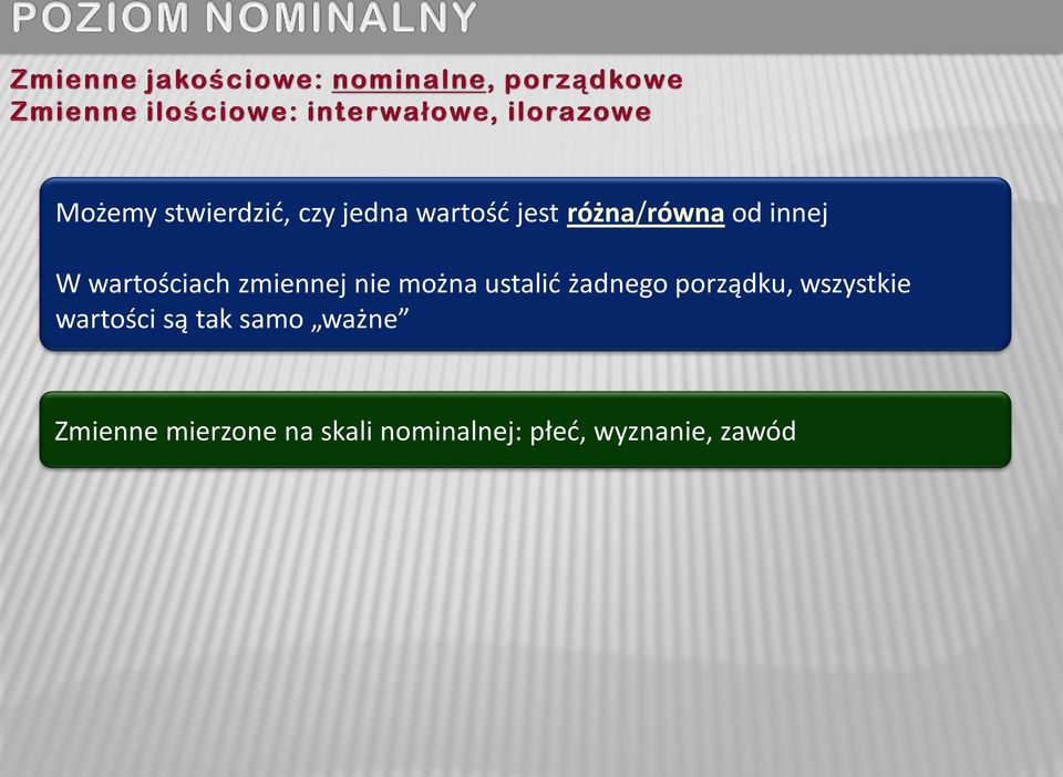 żadnego porządku, wszystkie wartości są tak samo ważne