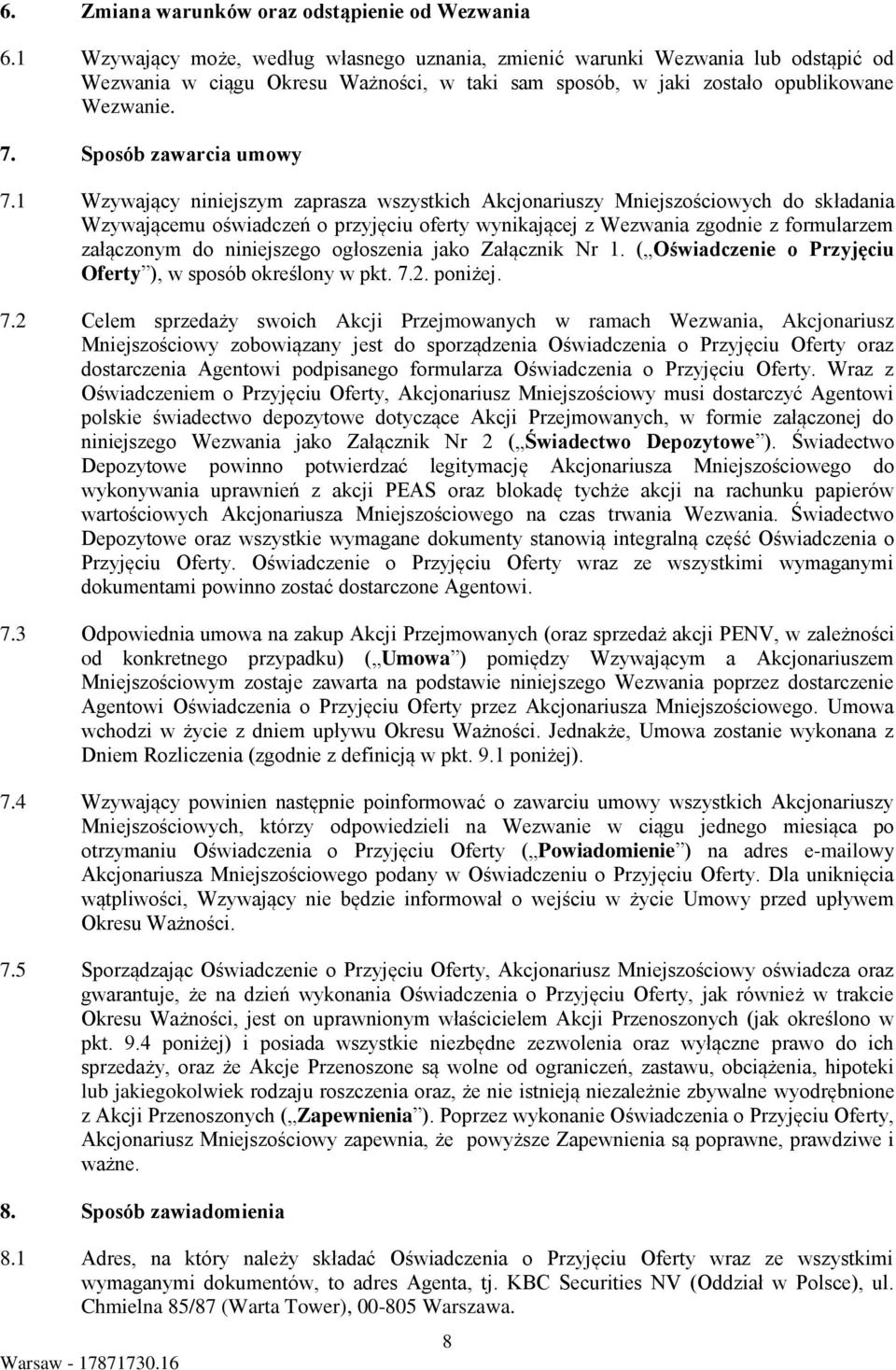 Sposób zawarcia umowy 7.