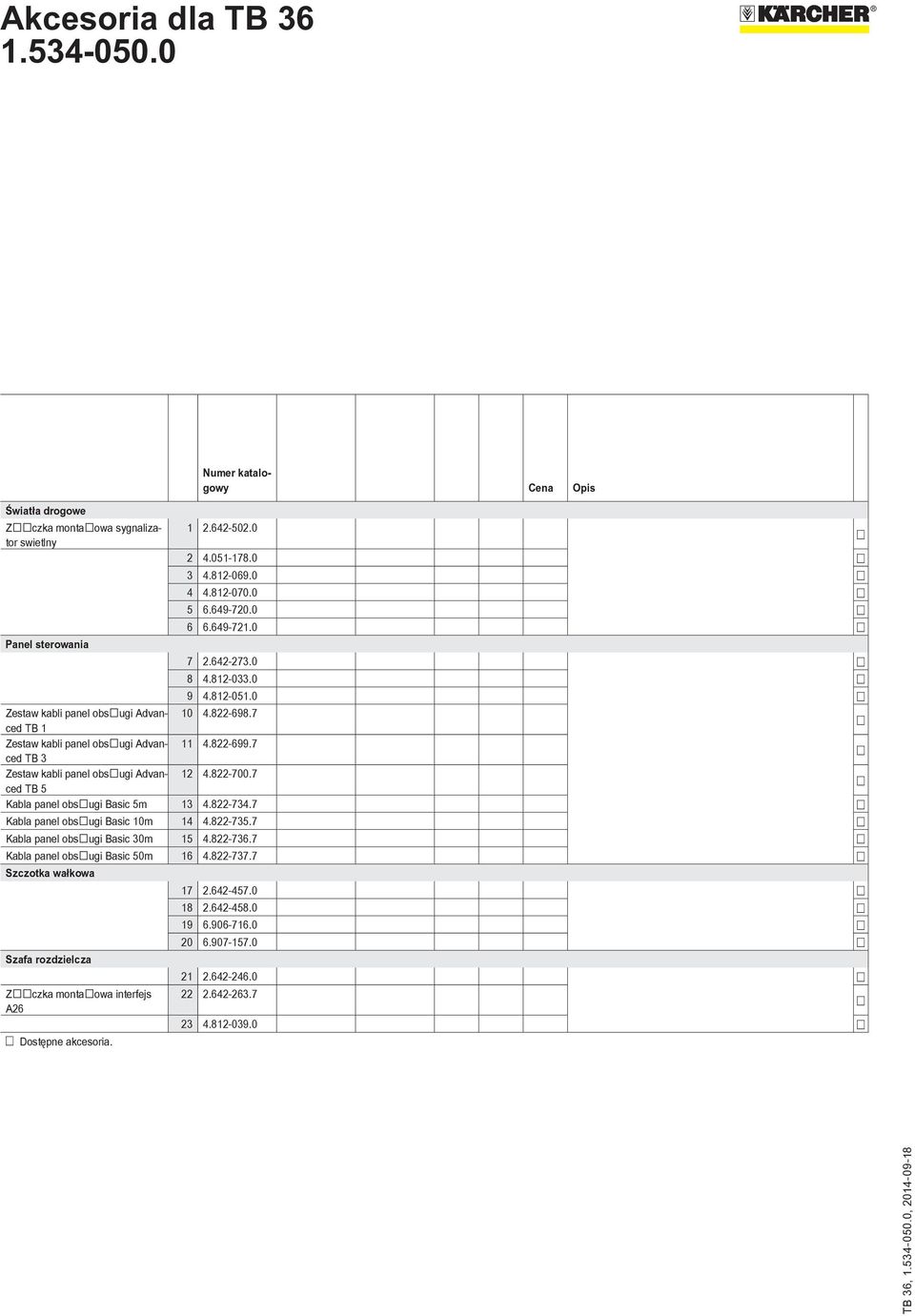 7 Kabla panel obsugi Basic 5m 13 4.822-734.7 Kabla panel obsugi Basic 10m 14 4.822-735.7 Kabla panel obsugi Basic 30m 15 4.822-736.7 Kabla panel obsugi Basic 50m 16 4.822-737.