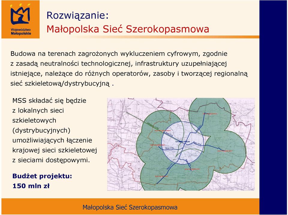 tworzącej regionalną sieć szkieletową/dystrybucyjną.