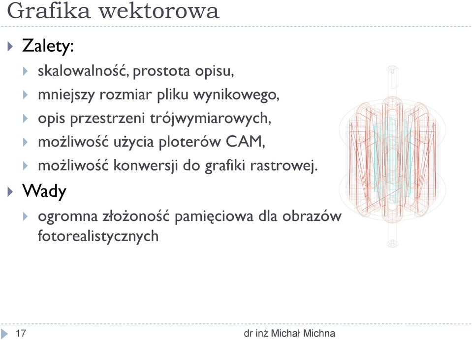 możliwość użycia ploterów CAM, możliwość konwersji do grafiki