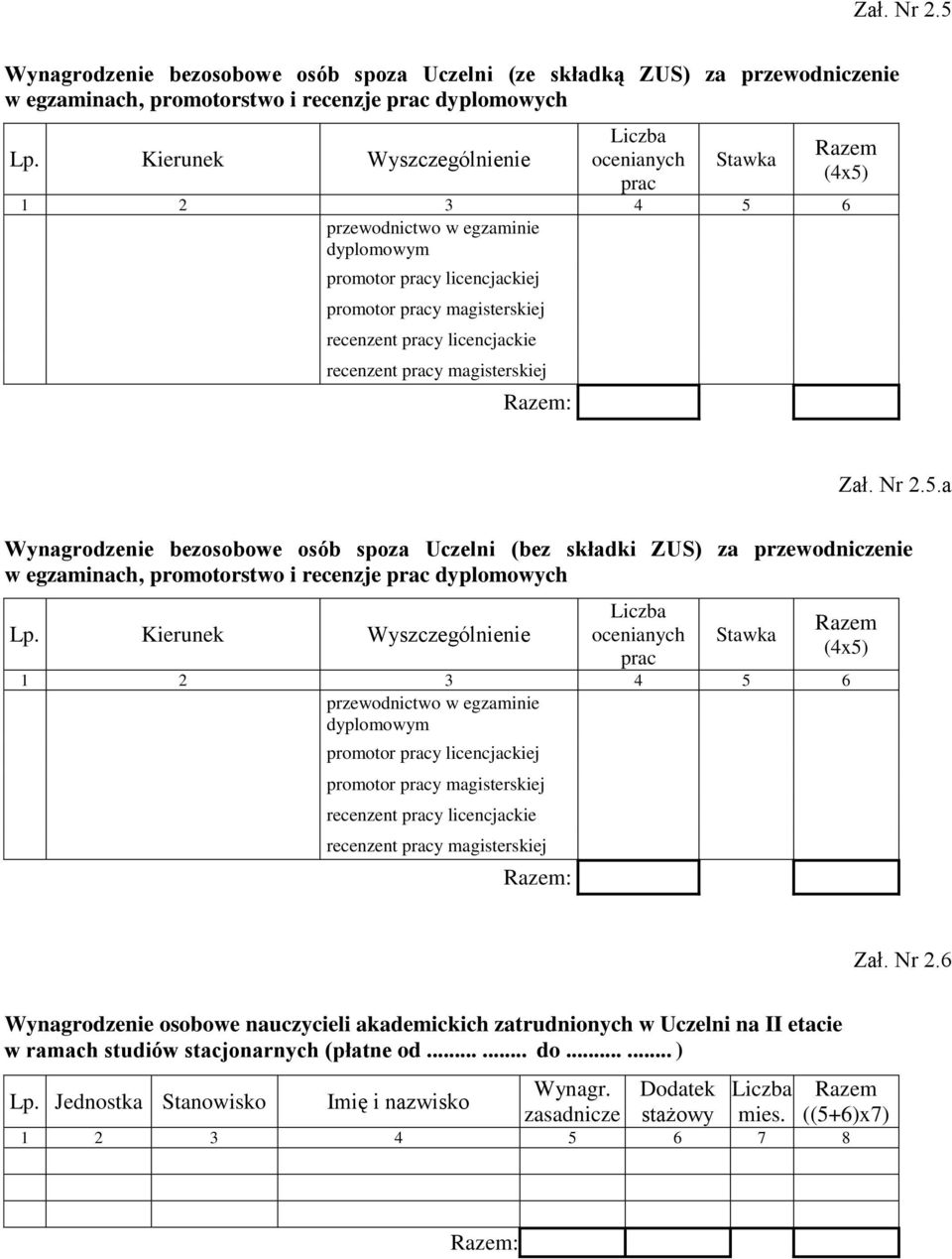 przewodnictwo w egzaminie dyplomowym promotor pracy licencjackiej promotor pracy magisterskiej recenzent pracy licencjackie recenzent pracy magisterskiej : 5.