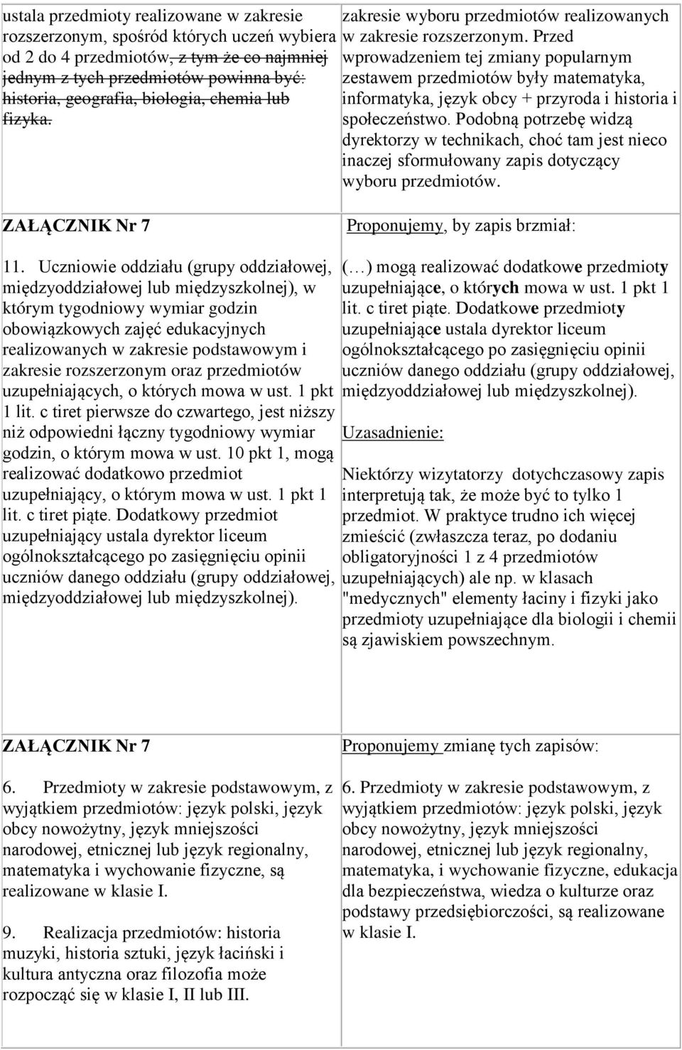 chemia lub informatyka, język obcy + przyroda i historia i fizyka. społeczeństwo.