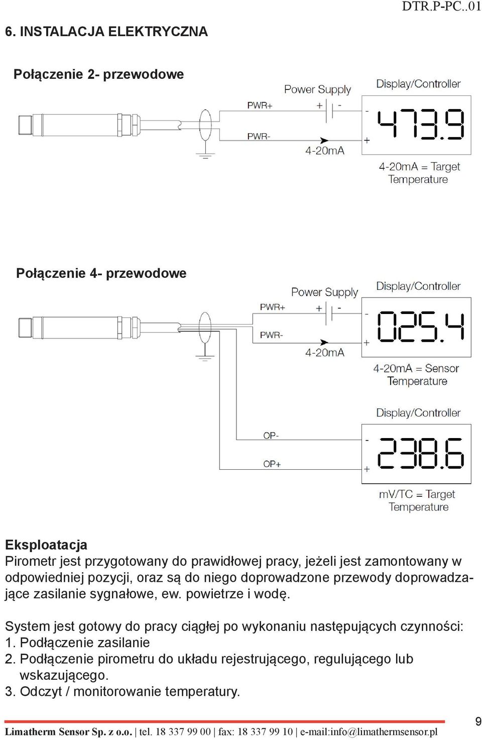 zasilanie sygnałowe, ew. powietrze i wodę. System jest gotowy do pracy ciągłej po wykonaniu następujących czynności: 1.