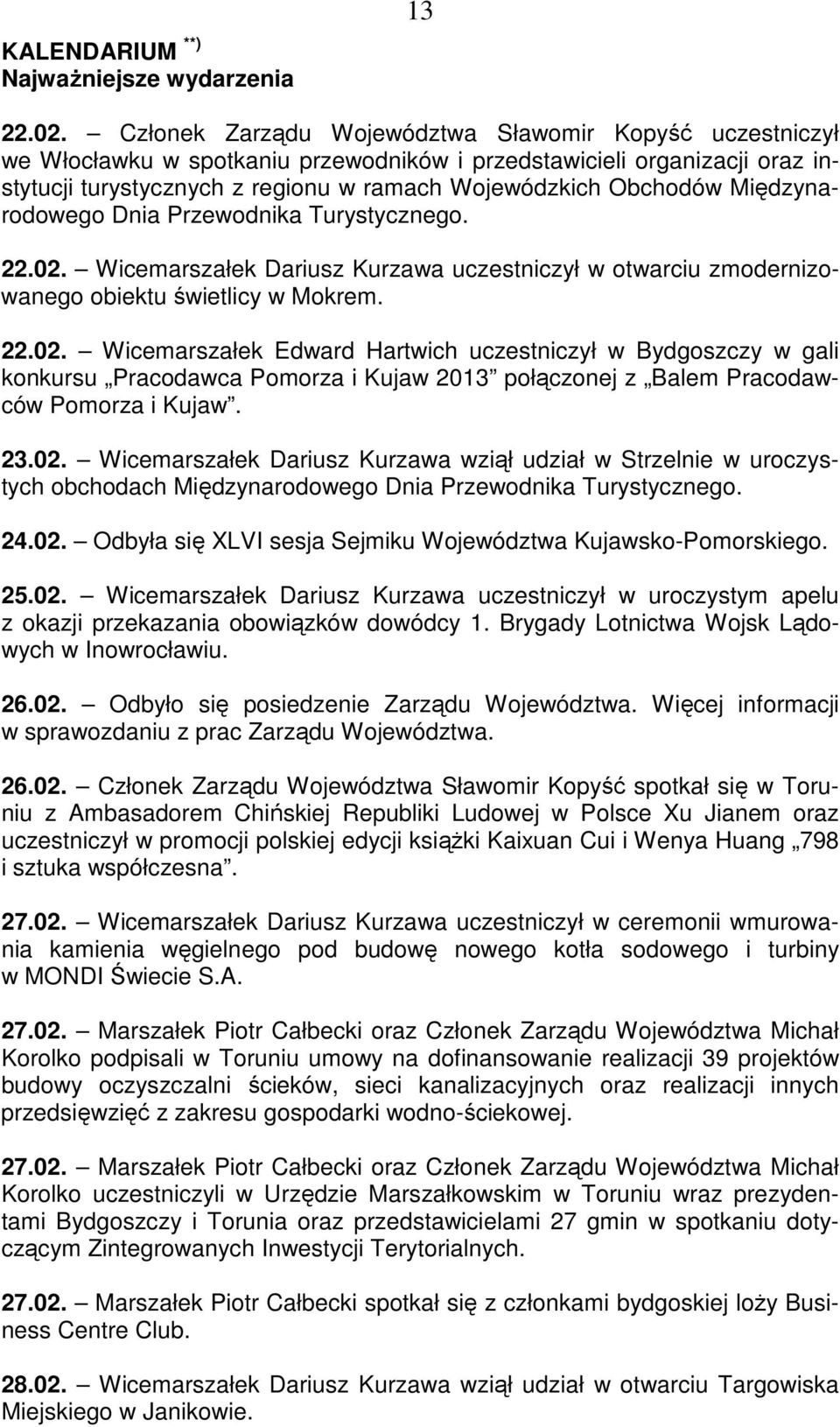 Międzynarodowego Dnia Przewodnika Turystycznego. 22.02.