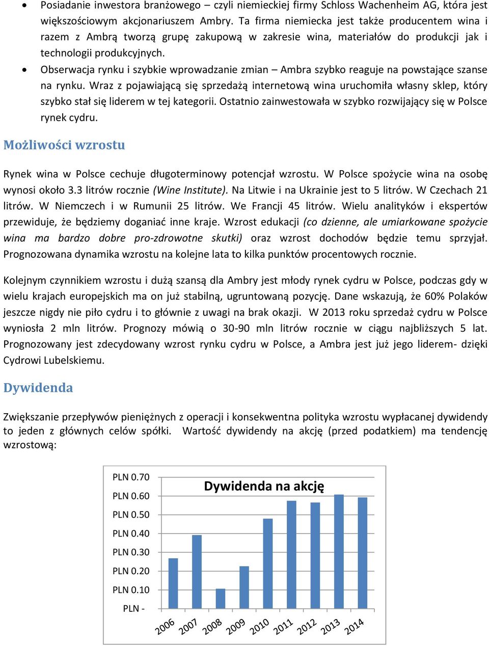 Obserwacja rynku i szybkie wprowadzanie zmian Ambra szybko reaguje na powstające szanse na rynku.