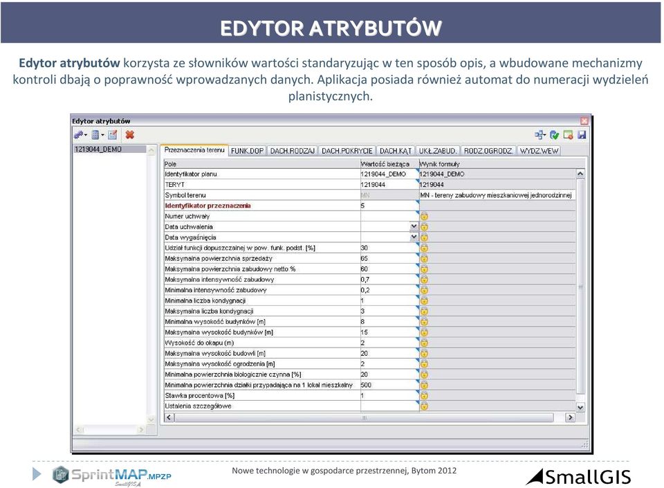 mechanizmy kontroli dbają o poprawność wprowadzanych danych.