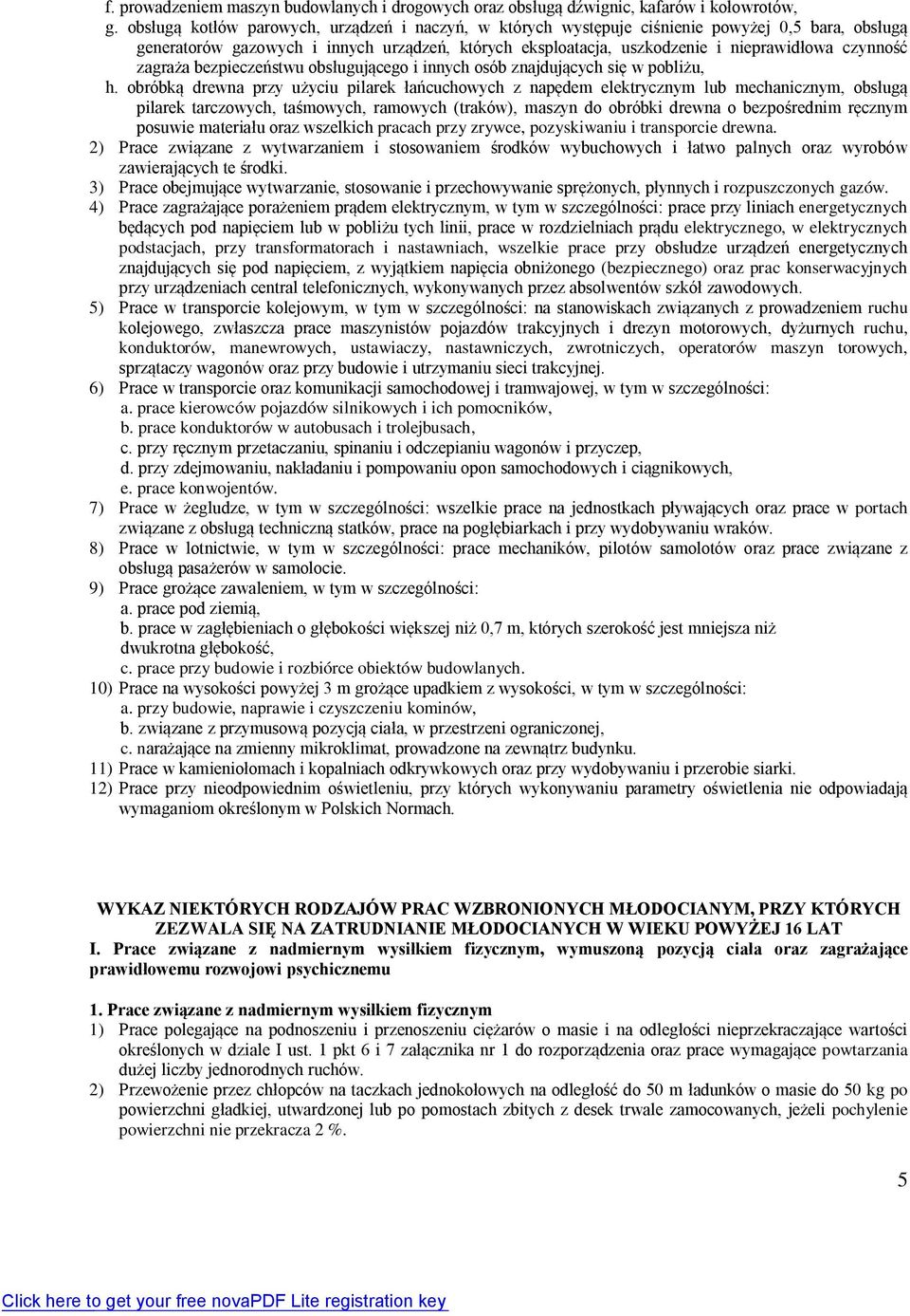 zagraża bezpieczeństwu obsługującego i innych osób znajdujących się w pobliżu, h.