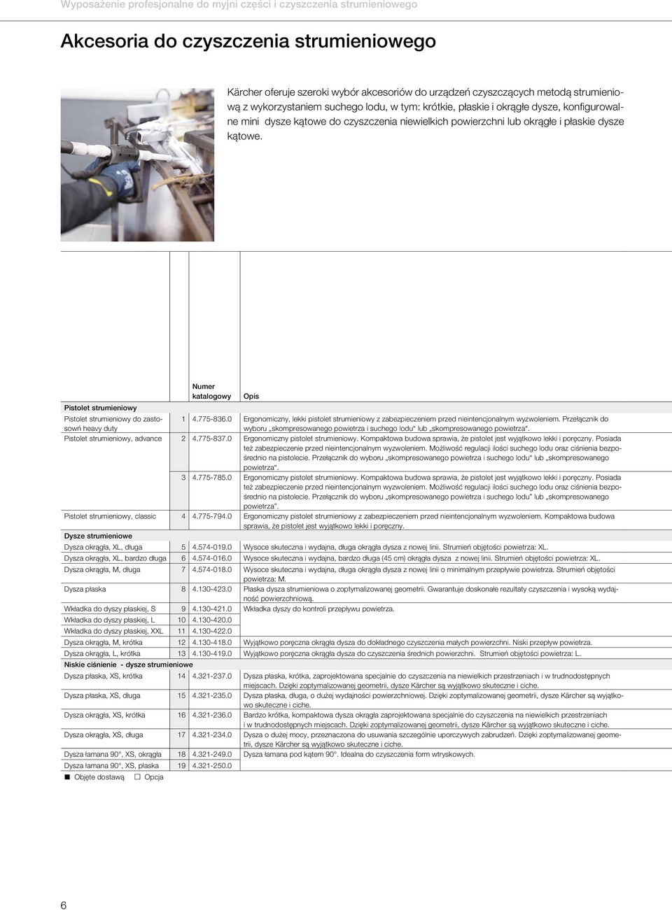 Numer katalogowy Opis Pistolet strumieniowy Pistolet strumieniowy do zastosowń heavy duty 1 4.775-836.0 Ergonomiczny, lekki pistolet strumieniowy z zabezpieczeniem przed nieintencjonalnym wyzwoleniem.