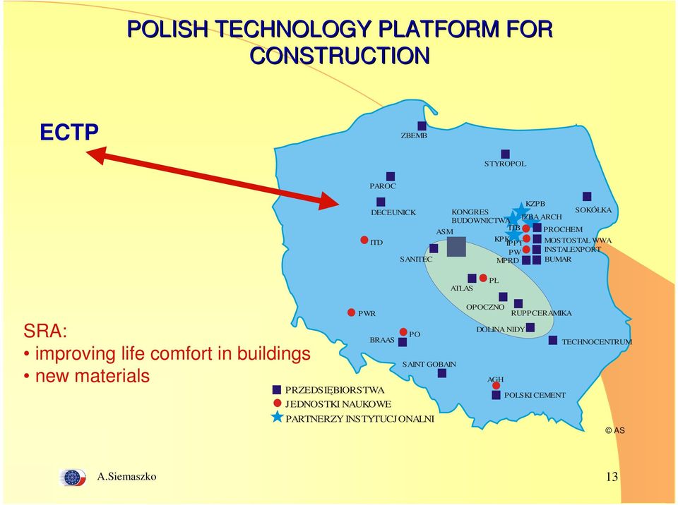 SRA: improving life comfort in buildings new materials PWR BRAAS PO SAINT GOBAIN PRZEDSIĘBIORSTWA JEDNOSTKI
