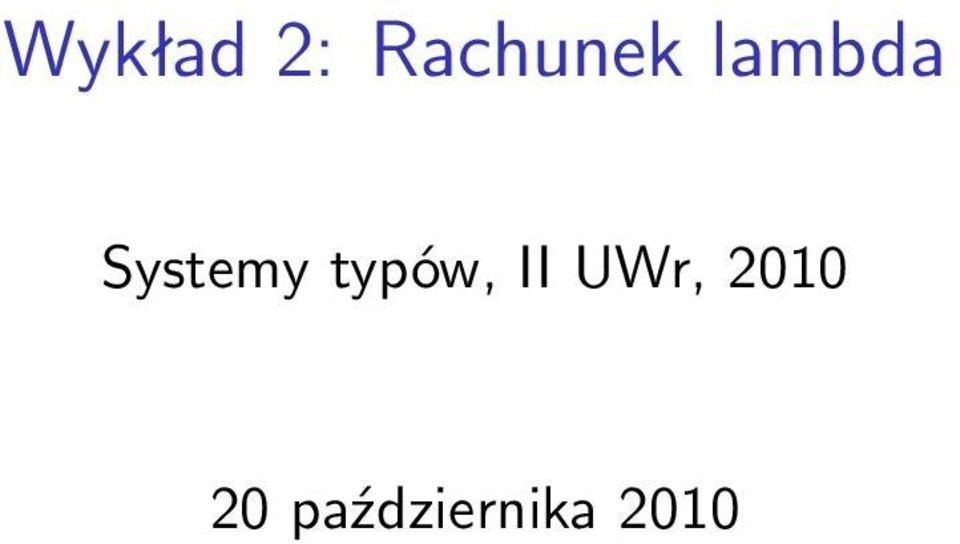 typów, II UWr,