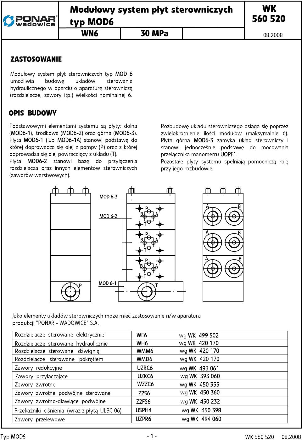 OIS UDOWY odstawowymi elementami systemu są płyty: dolna (MOD6 MOD6-1), środkowa (MOD6 MOD6-2) oraz górna (MOD6 MOD6-3).