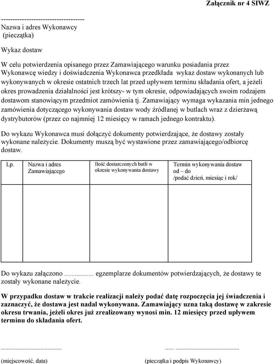 krótszy- w tym okresie, odpowiadających swoim rodzajem dostawom stanowiącym przedmiot zamówienia tj.