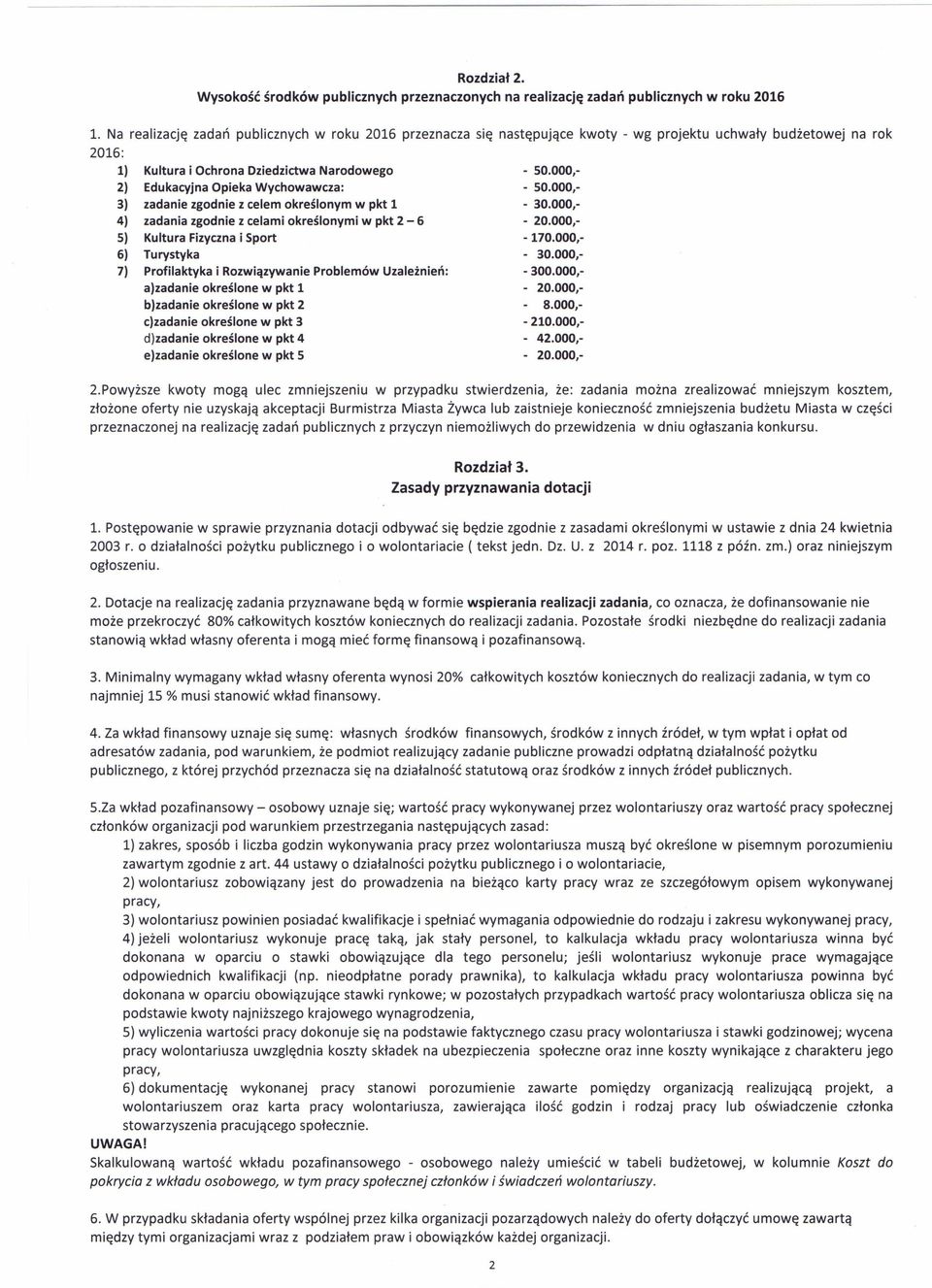 Edukacyjna Opieka Wychowawcza: zadanie zgodnie z celem określonym w pkt 1 zadania zgodnie z celami określonymi w pkt 2-6 Kultura Fizyczna i Sport Turystyka Profilaktyka i Rozwiązywanie Problemów