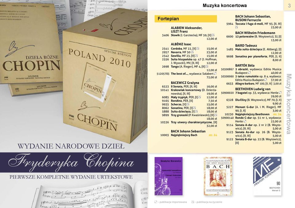 Dzierżanowska), 19,00 zł 6085 Mały tryptyk, PER, 9165 Rondino, PER, 7,50 zł 9935 Scherzo, 1 8062 Sonatina, PER, 18,00 zł 5888 Suita dziecięca, 18,00 zł 9899 Trzy groteski (P.