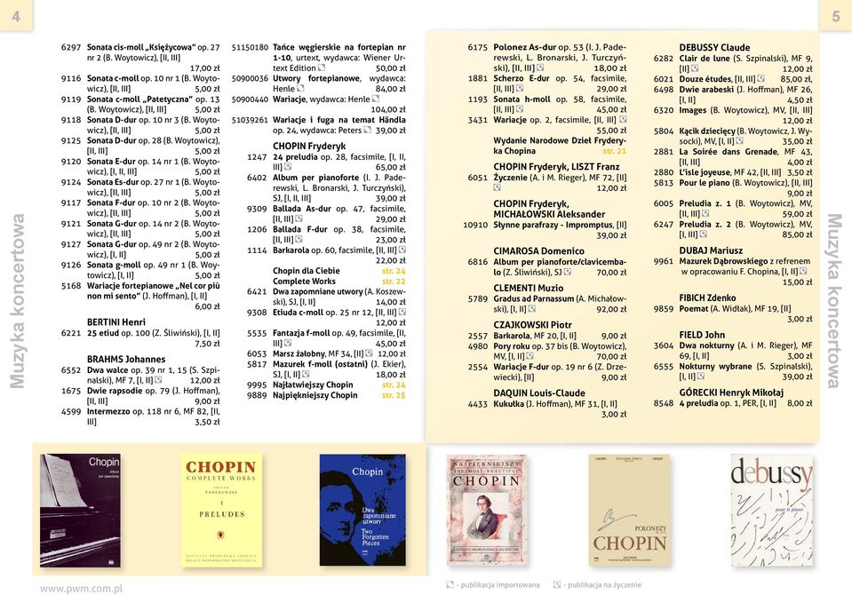 10 nr 2 (B. Woytowicz), 9121 Sonata G-dur op. 14 nr 2 (B. Woytowicz), 9127 Sonata G-dur op. 49 nr 2 (B. Woytowicz), 9126 Sonata g-moll op. 49 nr 1 (B.