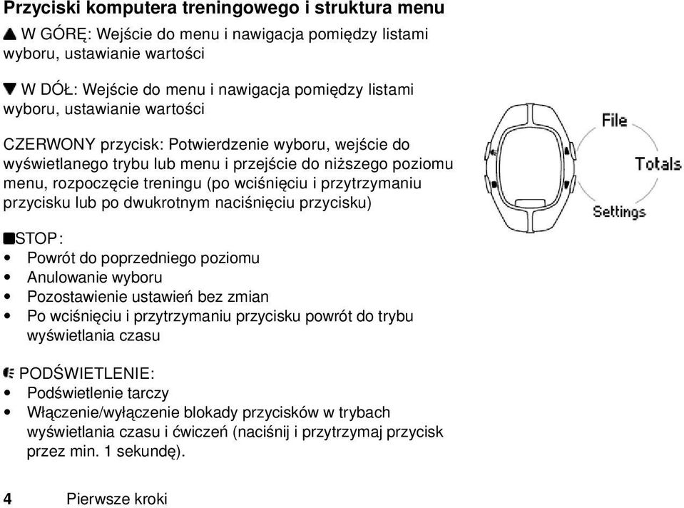 przycisku lub po dwukrotnym naciśnięciu przycisku) STOP: Powrót do poprzedniego poziomu Anulowanie wyboru Pozostawienie ustawień bez zmian Po wciśnięciu i przytrzymaniu przycisku powrót do trybu