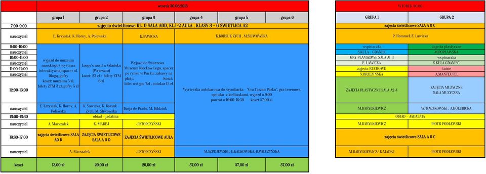 KULA GDANIEC morskiego ( wystawa Loopy's word w Gdańsku 11:00-12:00 Muzeum Klocków Lego, spacer zajecia RUCHOWE tańce interaktywna) spacer ul.