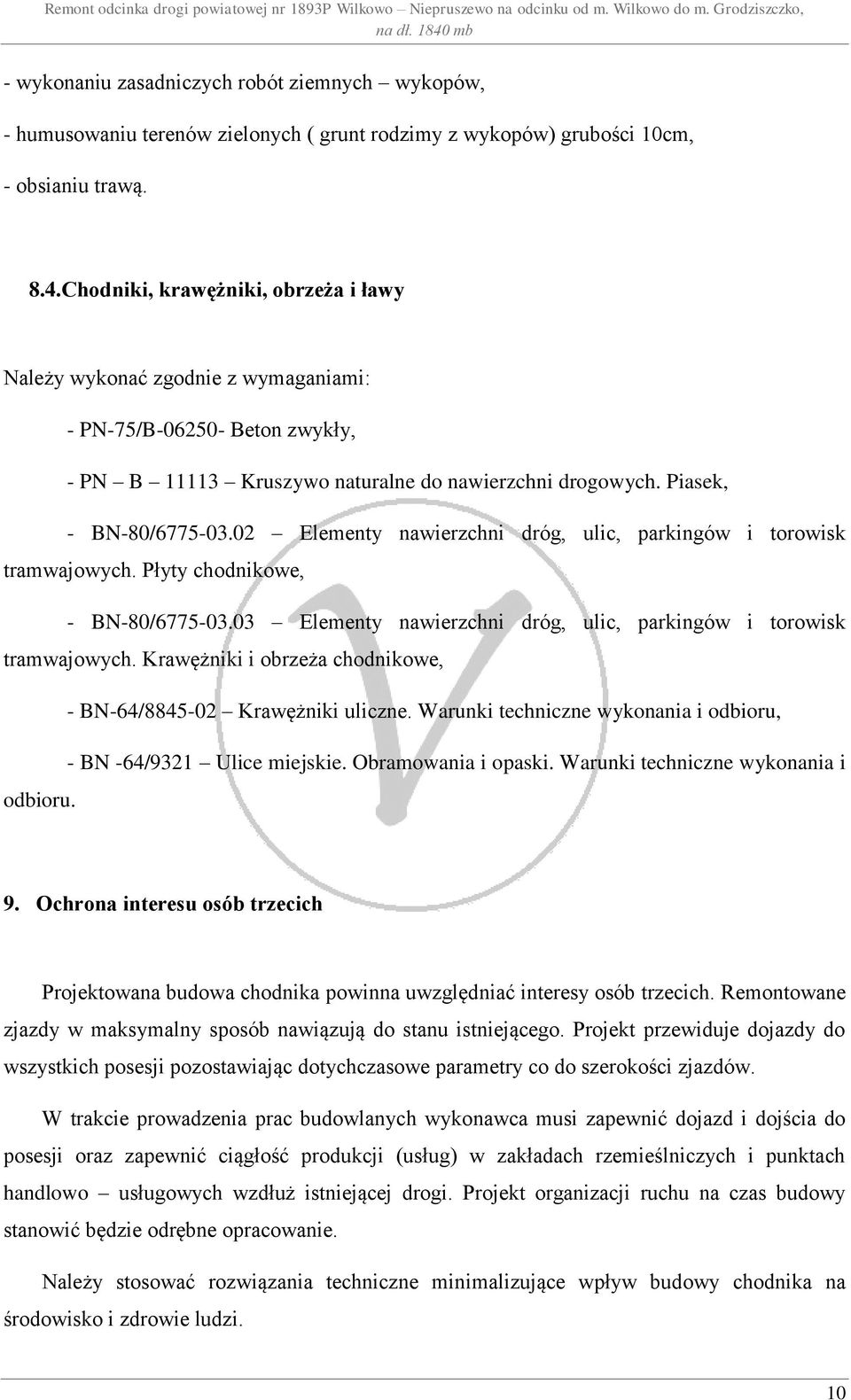 02 Elementy nawierzchni dróg, ulic, parkingów i torowisk tramwajowych. Płyty chodnikowe, - BN-80/6775-03.03 Elementy nawierzchni dróg, ulic, parkingów i torowisk tramwajowych.