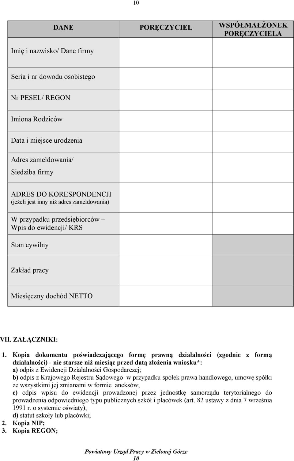 Kopia dokumentu poświadczającego formę prawną działalności (zgodnie z formą działalności) - nie starsze niż miesiąc przed datą złożenia wniosku*: a) odpis z Ewidencji Działalności Gospodarczej; b)