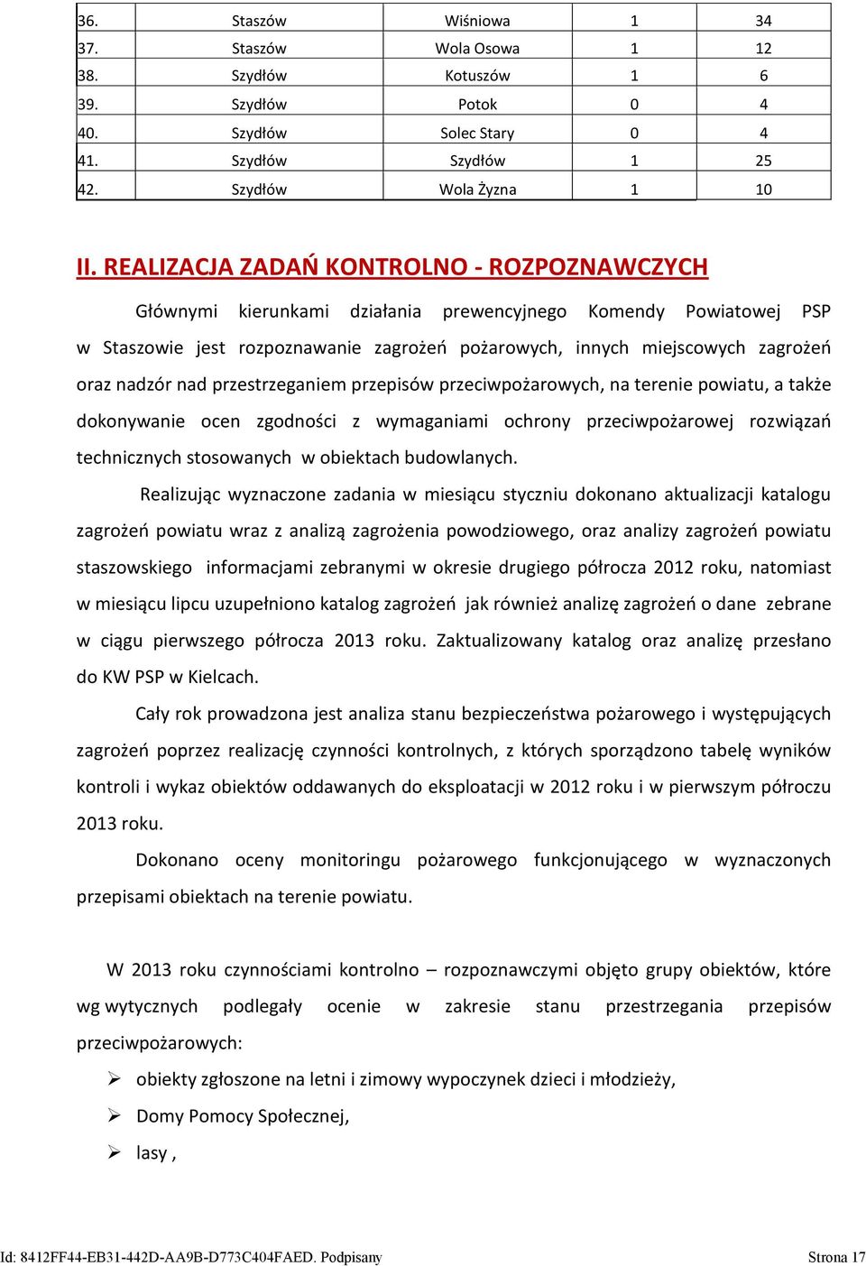 nadzór nad przestrzeganiem przepisów przeciwpożarowych, na terenie powiatu, a także dokonywanie ocen zgodności z wymaganiami ochrony przeciwpożarowej rozwiązań technicznych stosowanych w obiektach