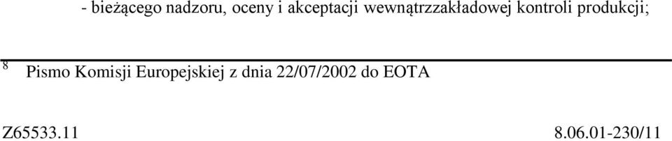 8 Pismo Komisji Europejskiej z dnia