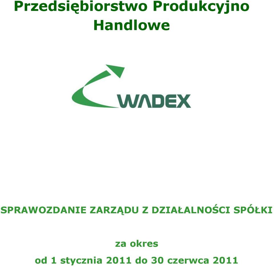 DZIAŁALNOŚCI SPÓŁKI za okres od