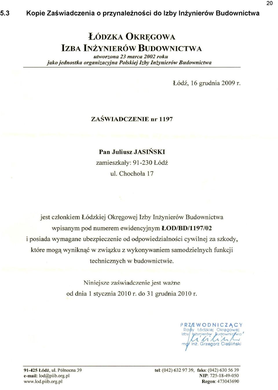 przynależności do