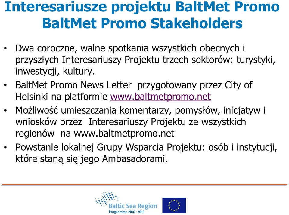 BaltMet Promo News Letter przygotowany przez City of Helsinki na platformie www.baltmetpromo.