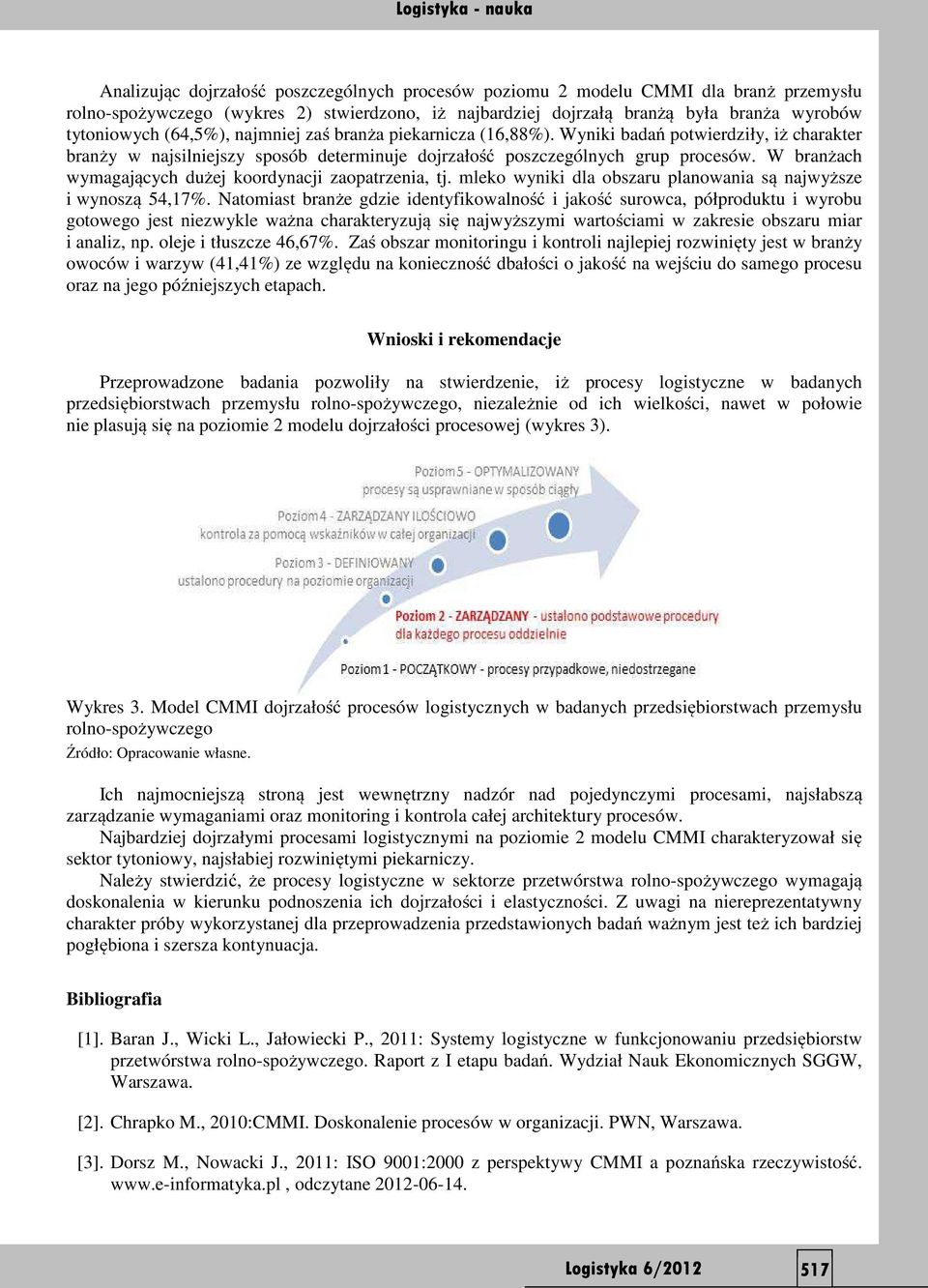 W branżach wymagających dużej koordynacji zaopatrzenia, tj. mleko wyniki dla obszaru planowania są najwyższe i wynoszą 54,17%.