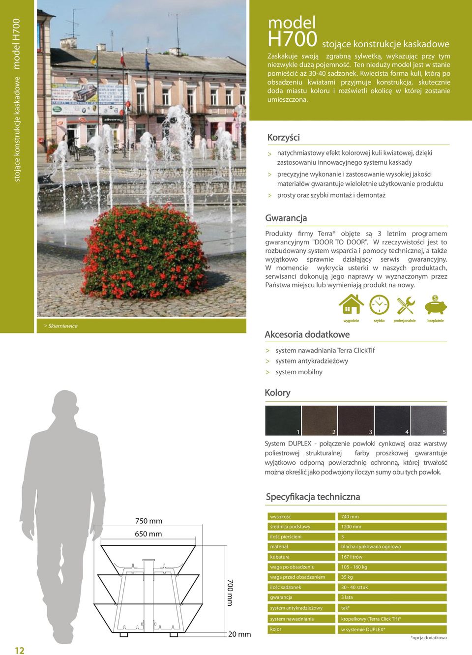Kiecista forma kuli, którą po obsadzeniu kiatami przyjmuje konstrukcja, skutecznie doda miastu koloru i rozśietli okolicę której zostanie umieszczona.