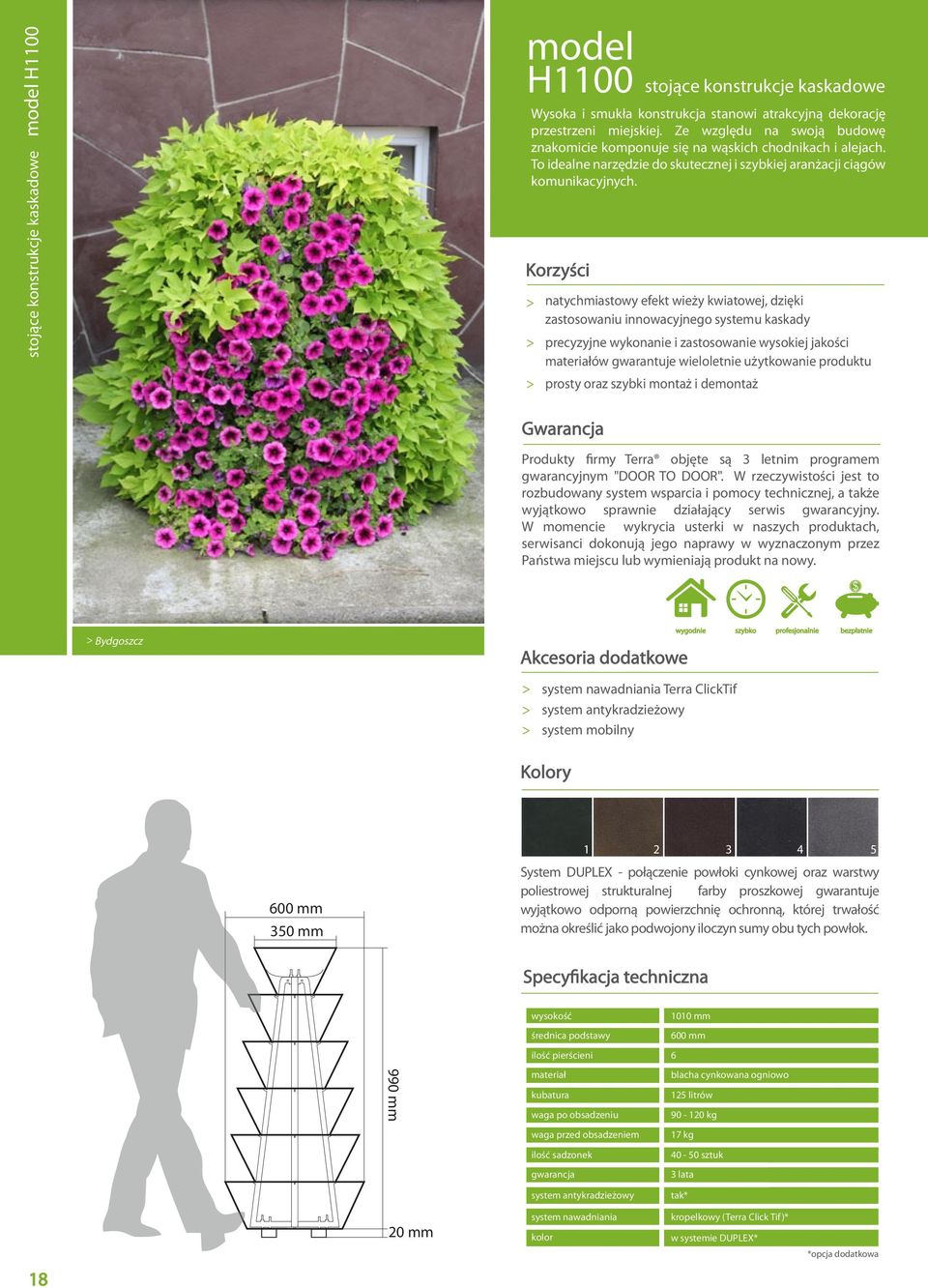 > natychmiastoy efekt ieży kiatoej, dzięki zastosoaniu innoacyjnego systemu kaskady > precyzyjne ykonanie i zastosoanie ysokiej jakości materiałó garantuje ieloletnie użytkoanie produktu > prosty