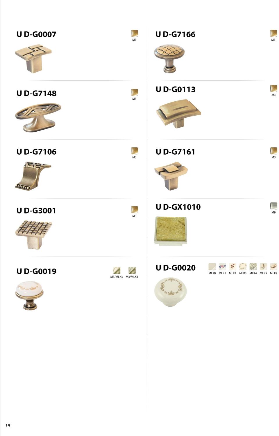 U D-GX1010 U D-G0019 /MLK3 /MLK4 U