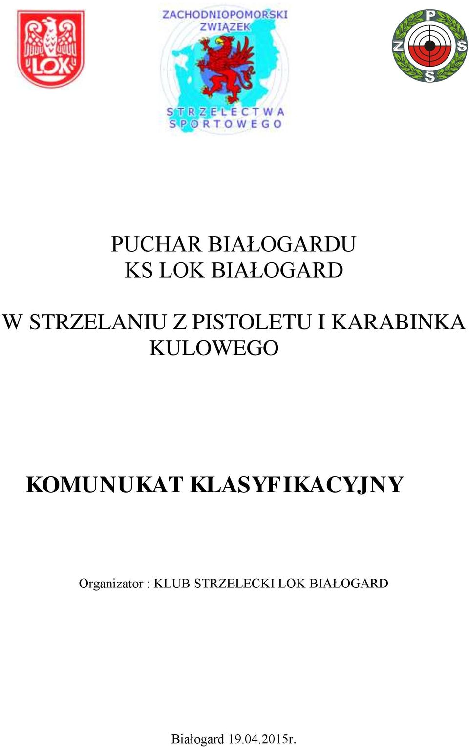 KOMUNUKAT KLASYFIKACYJNY