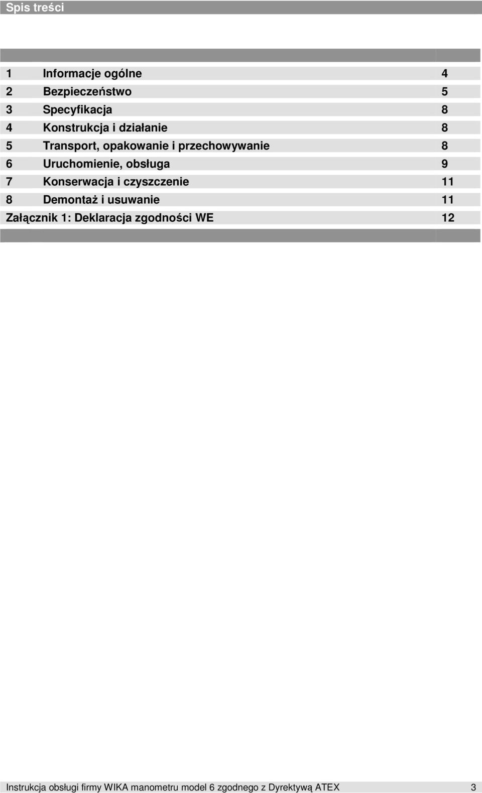 Konserwacja i czyszczenie 11 8 DemontaŜ i usuwanie 11 Załącznik 1: Deklaracja