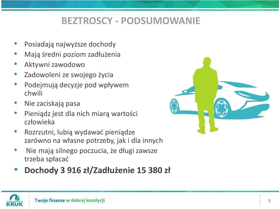 nich miarą wartości człowieka Rozrzutni, lubią wydawać pieniądze zarówno na własne potrzeby, jak i dla