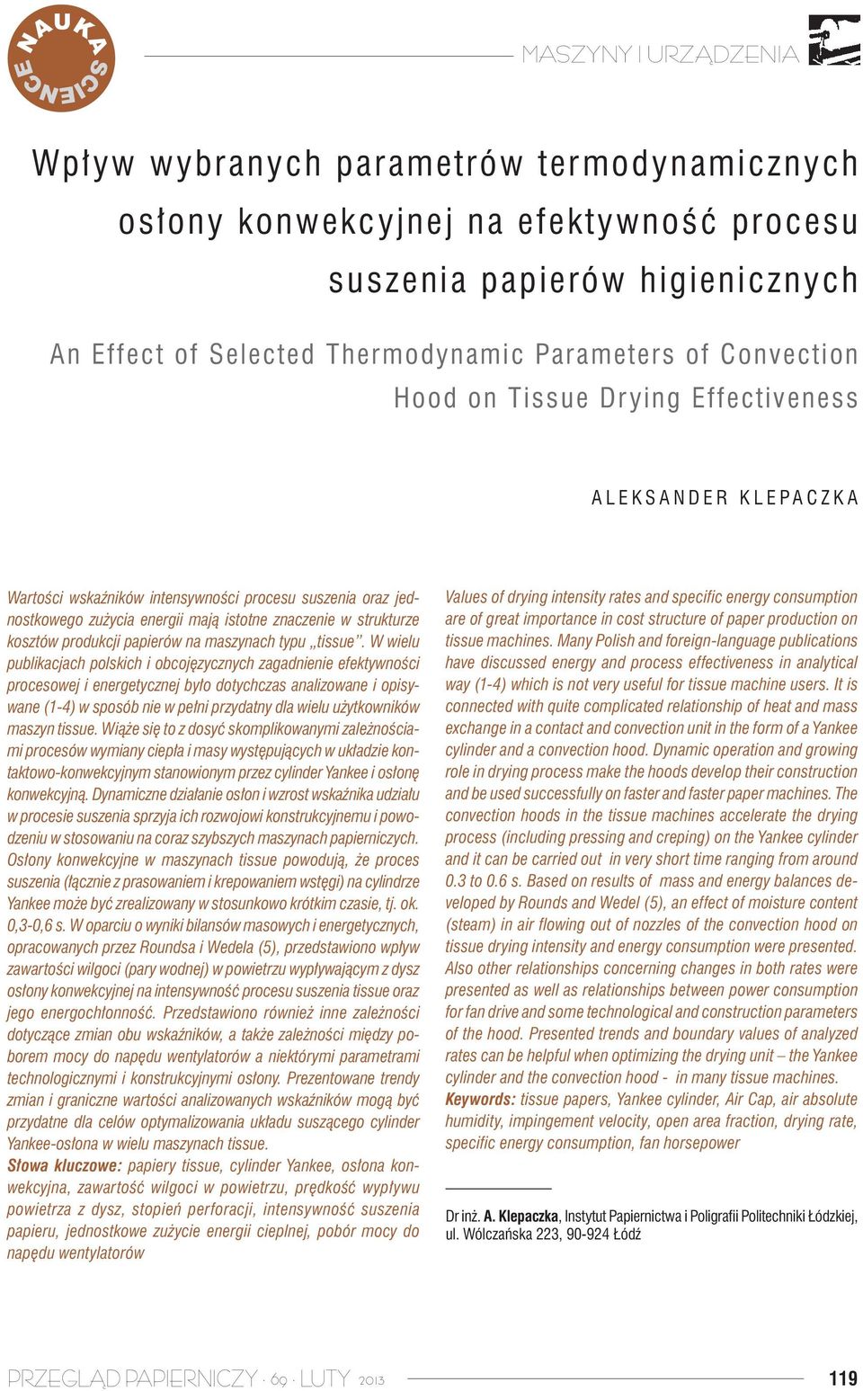 maszynach typu tissue.