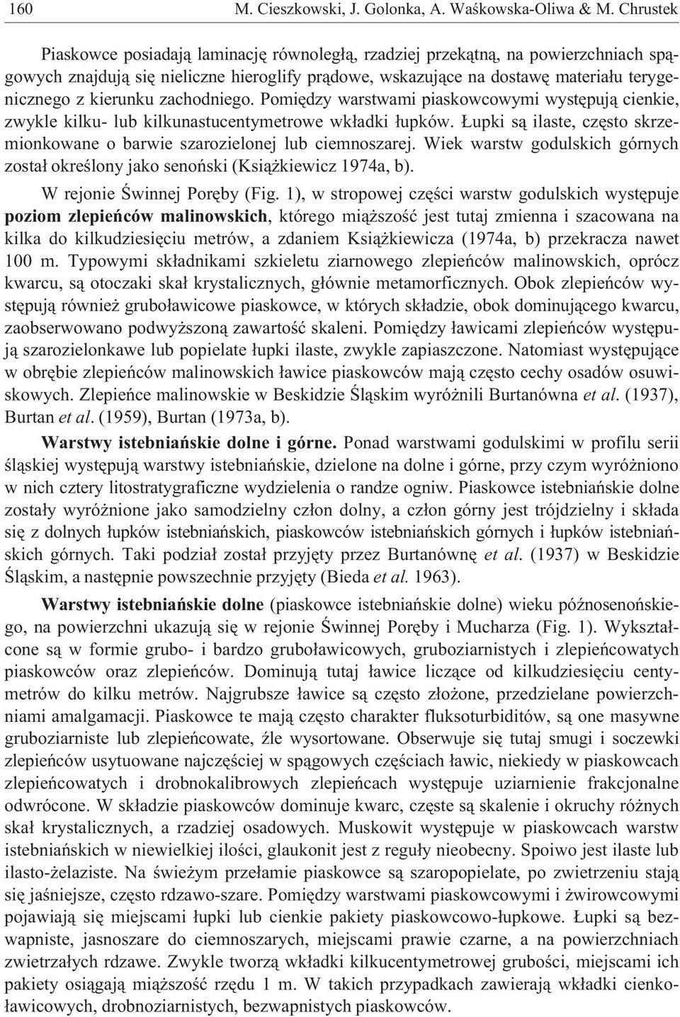 zachodniego. Pomiêdzy warstwami piaskowcowymi wystêpuj¹ cienkie, zwykle kilku- lub kilkunastucentymetrowe wk³adki ³upków.