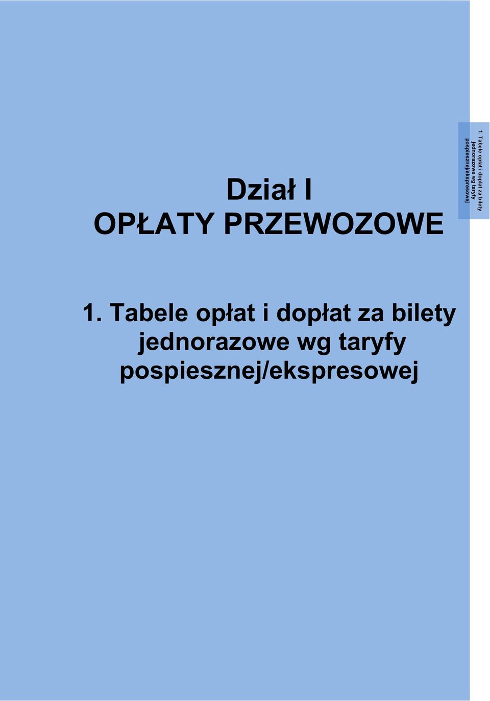 taryfy pospiesznej/ekspresowej 1.